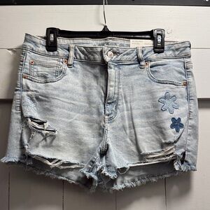 NEW American Eagle High Rise Shortie Next Level Stretch Jean Shorts 16 NWT